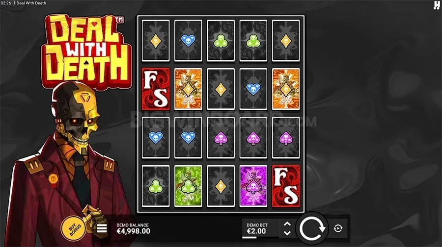 Poker player carefully selecting cards